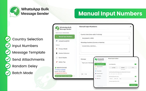 WhatsApp Bulk Sender – HappyInAI screenshot