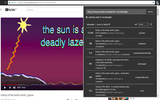 Find on Reddit screenshot