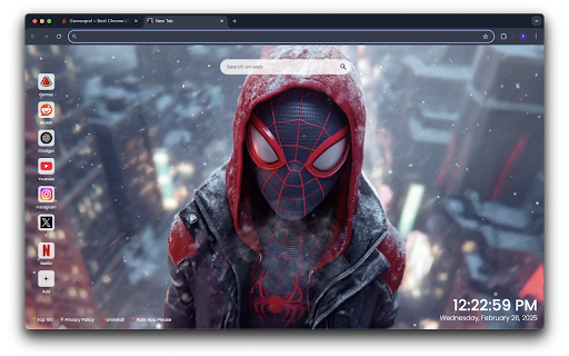 Ender Miles Morales Snow Time Live Spiderman Wallpaper screenshot