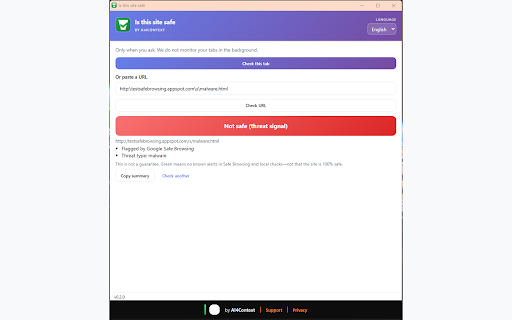 Is this site safe screenshot