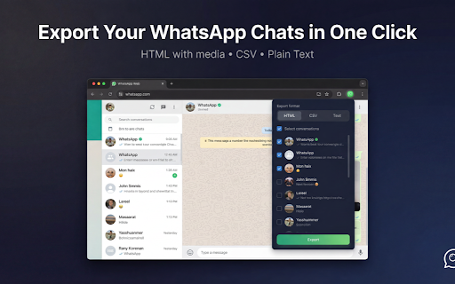 WAnalysis - Free WhatsApp Exporter: Save Chats & Conversations for Backup screenshot