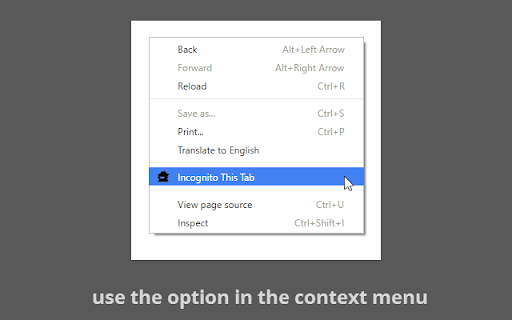 Incognito This Tab screenshot