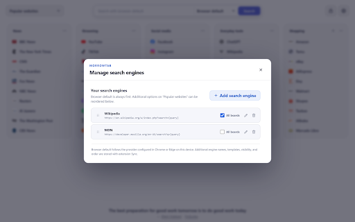 MorrowTab: Links & Calendar screenshot
