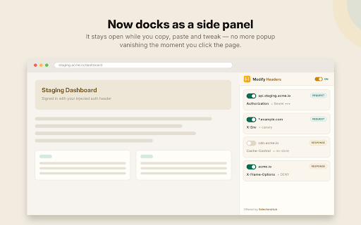 Modify Header screenshot