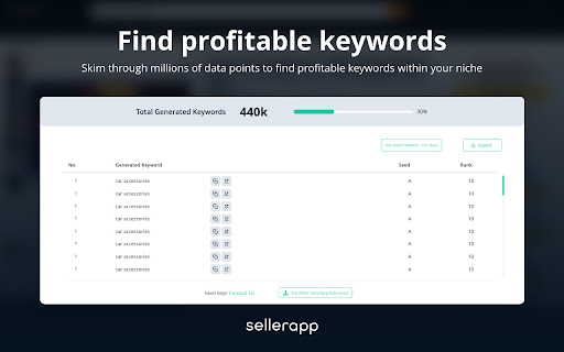 Amazon Keyword Tool for free : SellerApp screenshot