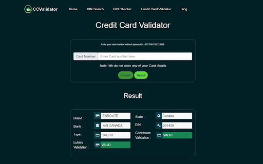 CCValidator - Credit Card Generator screenshot