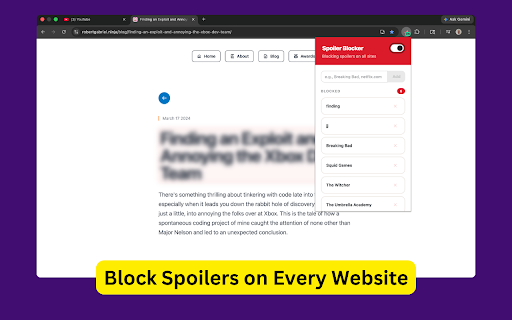 Hide Spoilers: Block & Blur Spoilers screenshot