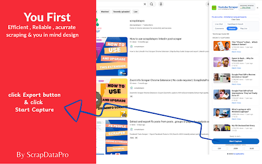 YouTube Scraper – Export Comments, Live Chat & Channel Data screenshot