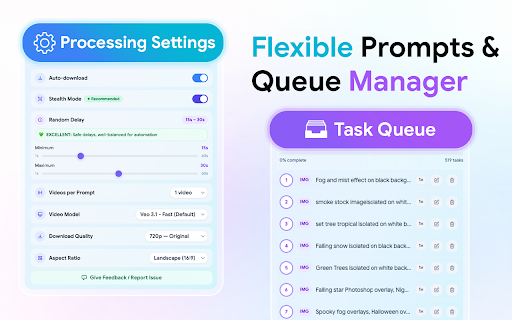 Flow Automator - Bulk AI Video Generation Toolkit for Google Flow & VEO AI screenshot
