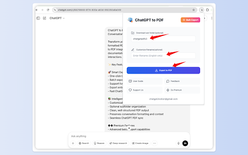 ChatGPT to PDF - One-Click Export & Batch Save screenshot