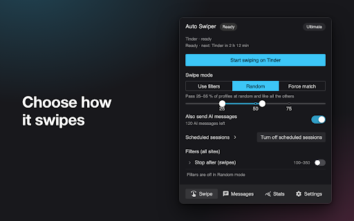 Auto Swiper: Auto-Like & AI Openers for Tinder, Badoo +4 screenshot