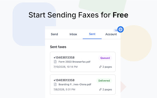 Browserfax – Send & Receive Fax Online screenshot