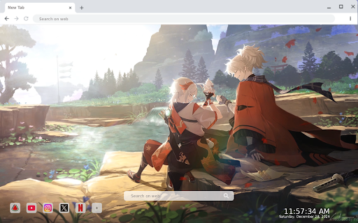 Tomo And Kazuha Playing Together Genshin Impact Live Wallpaper screenshot