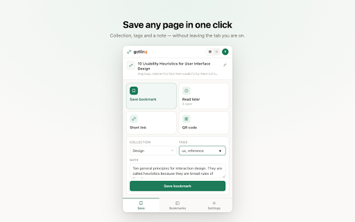gotlinq – URL Shortener, QR Code Generator & Bookmark Manager screenshot