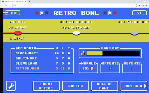 Retro Bowl Unblocked Game screenshot