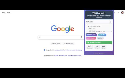 JSON Formatter & Validator screenshot
