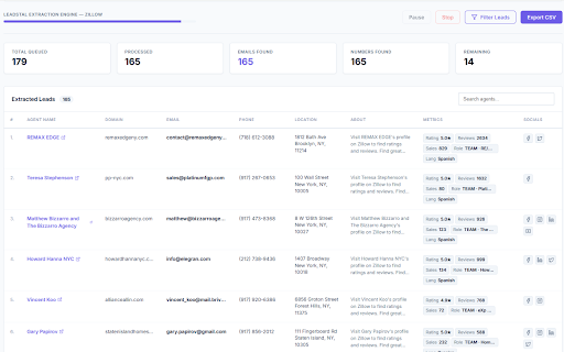 Zillow Real Estate Agent Email Finder & Scraper screenshot