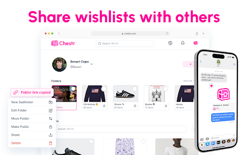 Chestr - Universal Shopping Wishlist screenshot