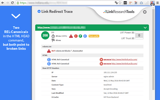 Link Redirect Trace screenshot