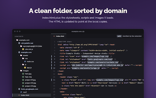 Website Code Extractor screenshot