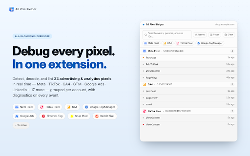 All Pixel Helper & Tag Debugger screenshot
