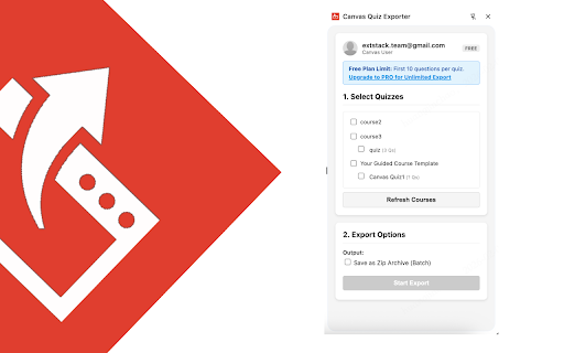 Canvas Quiz Exporter screenshot