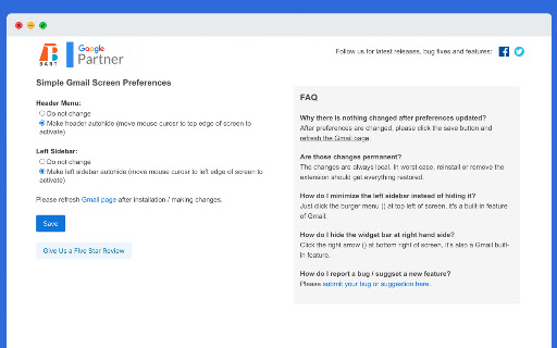 Simple Gmail Screen screenshot