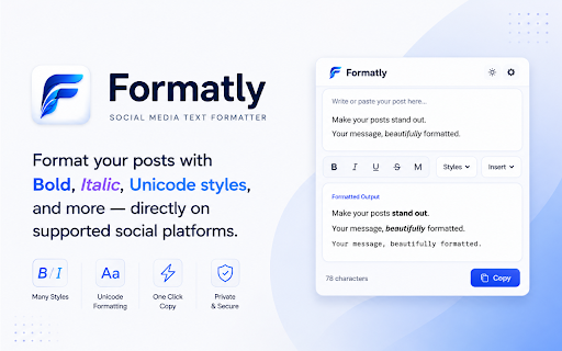 Formatly — Social Media Text Formatter screenshot