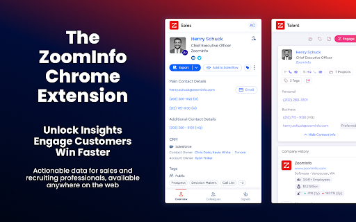 ZoomInfo Chrome Extension screenshot
