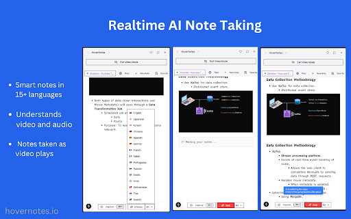 Obsidian AI Video Notes & Screenshots (YouTube, Udemy, etc) - HoverNotes screenshot