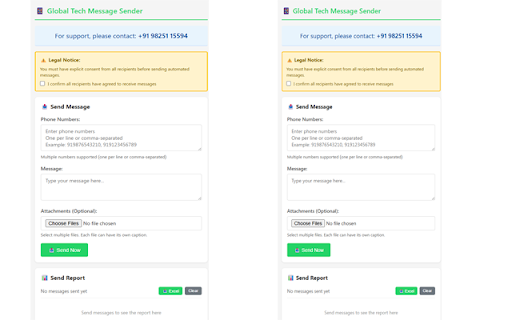 Global Tech Message Sender - Auto Bulk Message Sender screenshot