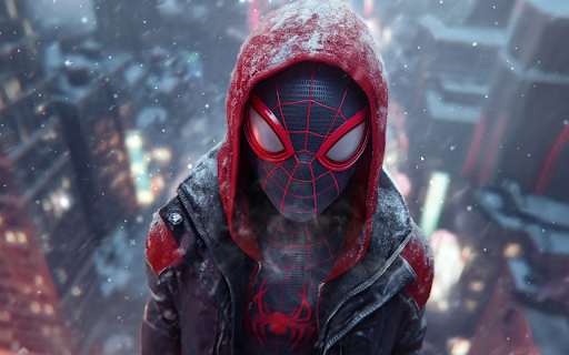 Ender Miles Morales Snow Time Live Spiderman Wallpaper screenshot
