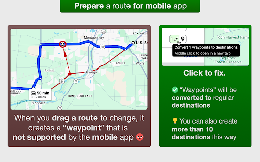 Google Maps Extended Routes screenshot