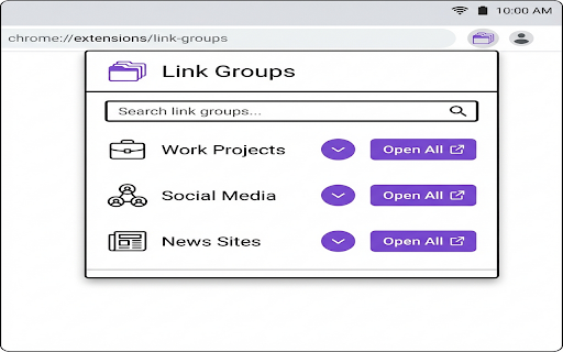 Multi-Link Opener with Groups screenshot