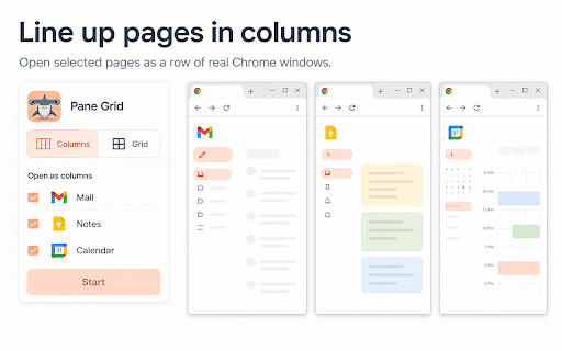 Split Screen, Tile Tabs, Tab Resize, Snap Windows, Save Restore Layouts 2x2 screenshot