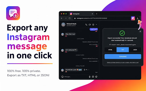 Instagram DM Exporter screenshot