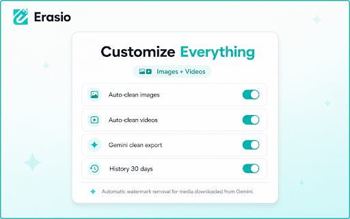 Erasio – Gemini Omni Watermark Remover (Images & Videos) screenshot