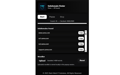 Slash Mark - Subdomain Finder screenshot