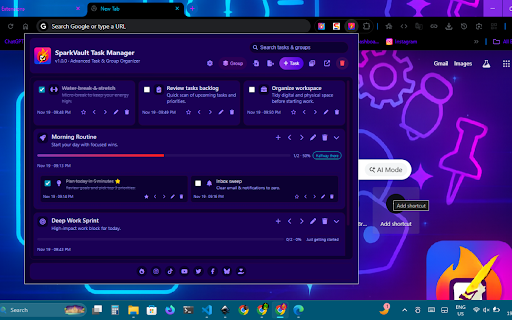 SparkVault Task Manager screenshot