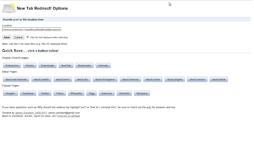 New Tab Redirect screenshot