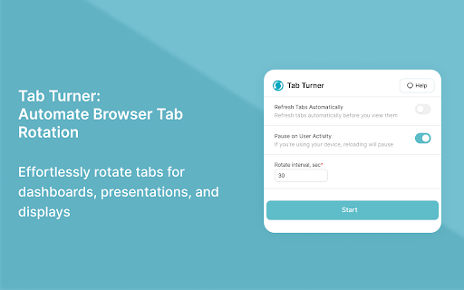 Tab Turner - Rotate Browser Tabs for Dasboards and Office Displays screenshot
