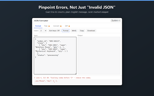 JSON Formatter: Paste & Validate screenshot