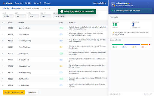 Sổ nhận xét - AI screenshot