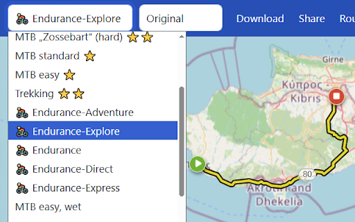 Endurance Profiles for BRouter (bikerouter) screenshot