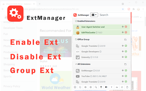 ExtManager screenshot
