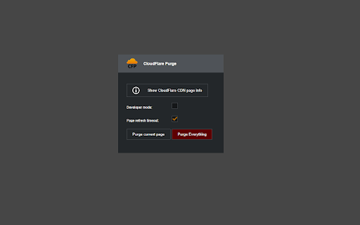 CloudFlare Purge Plugin screenshot