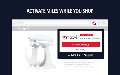 Delta Air Lines SkyMiles® Shopping℠ screenshot