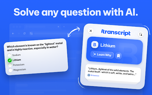 Transcript - AI Homework Helper screenshot