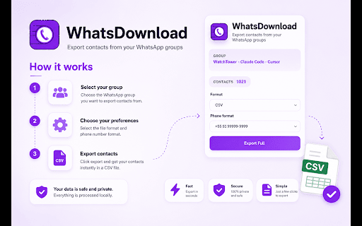 WADownload - Groups export screenshot