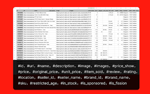 Lazada Extractor - Export Lazada Products to CSV screenshot